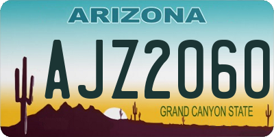 AZ license plate AJZ2060