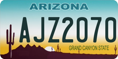 AZ license plate AJZ2070