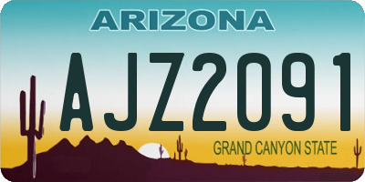 AZ license plate AJZ2091