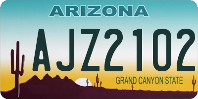 AZ license plate AJZ2102