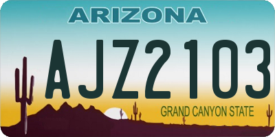 AZ license plate AJZ2103
