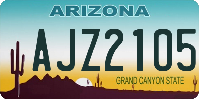 AZ license plate AJZ2105