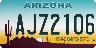 AZ license plate AJZ2106