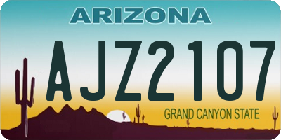 AZ license plate AJZ2107