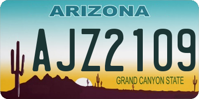 AZ license plate AJZ2109
