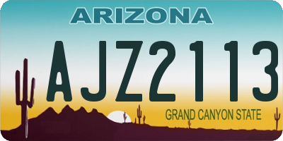 AZ license plate AJZ2113
