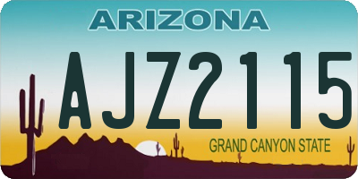 AZ license plate AJZ2115