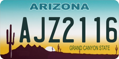 AZ license plate AJZ2116
