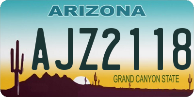 AZ license plate AJZ2118