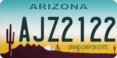 AZ license plate AJZ2122