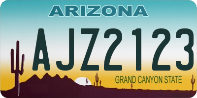 AZ license plate AJZ2123