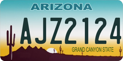 AZ license plate AJZ2124