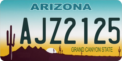 AZ license plate AJZ2125