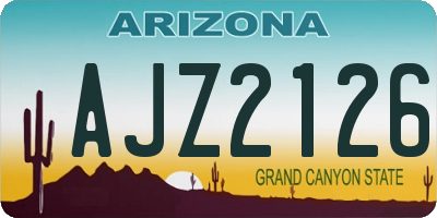 AZ license plate AJZ2126