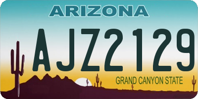 AZ license plate AJZ2129