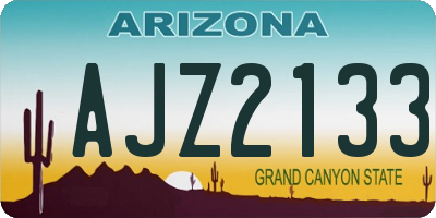 AZ license plate AJZ2133