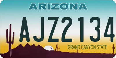 AZ license plate AJZ2134