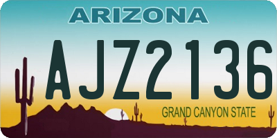 AZ license plate AJZ2136