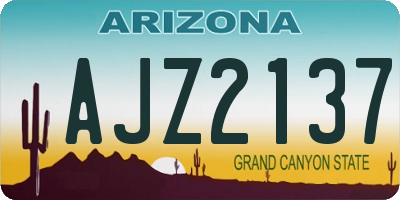 AZ license plate AJZ2137