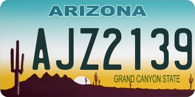AZ license plate AJZ2139