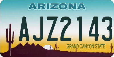 AZ license plate AJZ2143