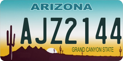 AZ license plate AJZ2144
