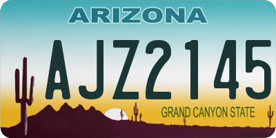 AZ license plate AJZ2145