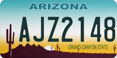 AZ license plate AJZ2148