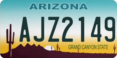 AZ license plate AJZ2149
