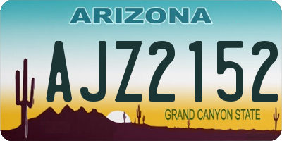 AZ license plate AJZ2152