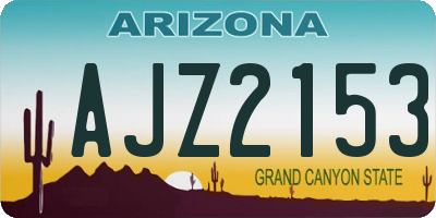AZ license plate AJZ2153