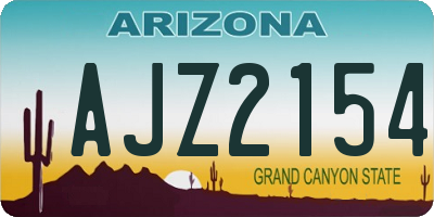 AZ license plate AJZ2154