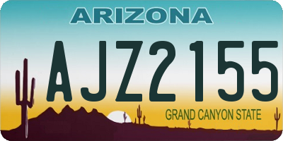 AZ license plate AJZ2155
