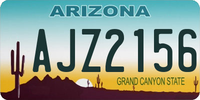 AZ license plate AJZ2156