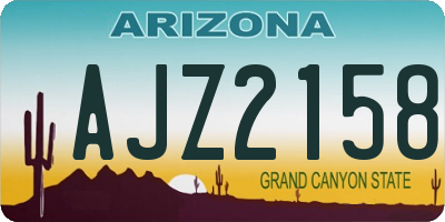 AZ license plate AJZ2158
