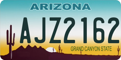 AZ license plate AJZ2162