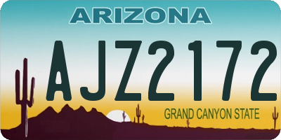 AZ license plate AJZ2172