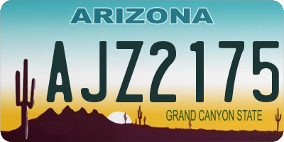 AZ license plate AJZ2175