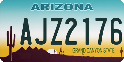 AZ license plate AJZ2176