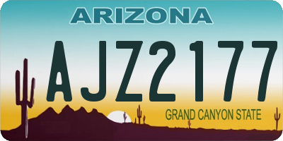 AZ license plate AJZ2177