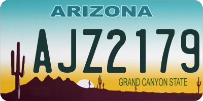 AZ license plate AJZ2179