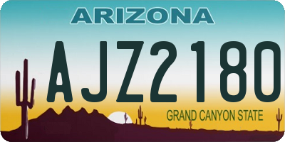 AZ license plate AJZ2180