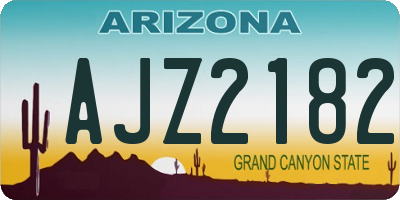 AZ license plate AJZ2182