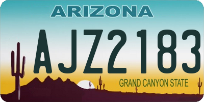 AZ license plate AJZ2183