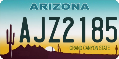 AZ license plate AJZ2185