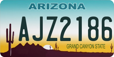 AZ license plate AJZ2186