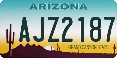 AZ license plate AJZ2187