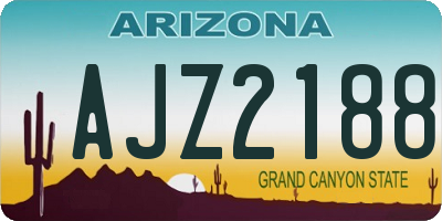AZ license plate AJZ2188