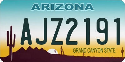 AZ license plate AJZ2191