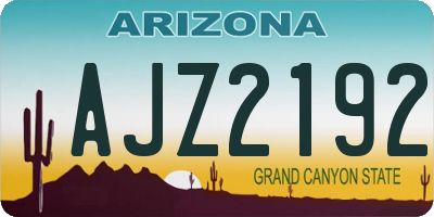 AZ license plate AJZ2192